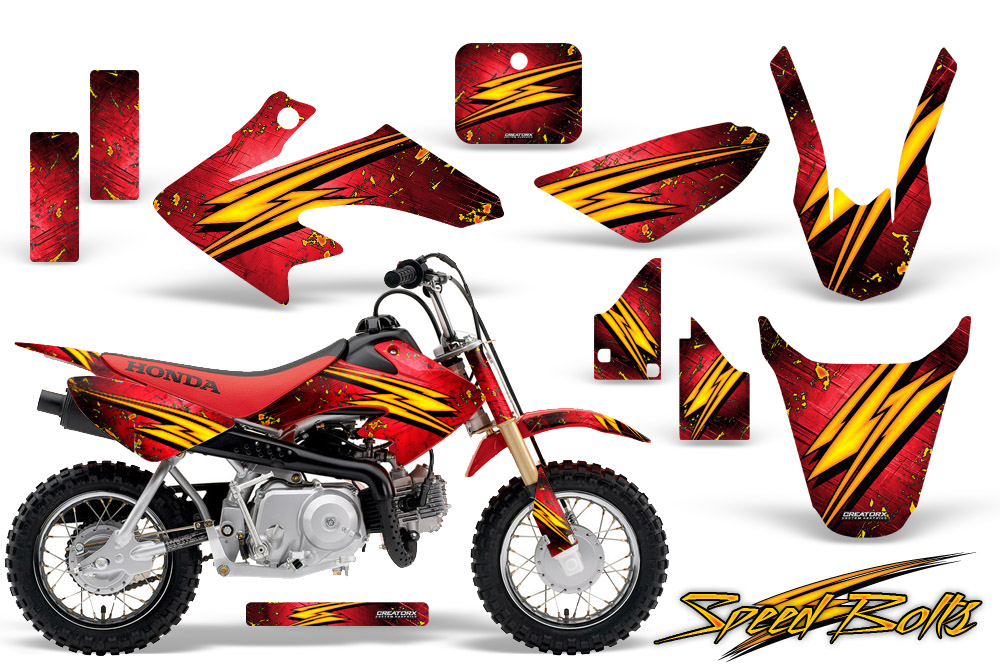 CRF 50 Graphics Kit Speed Bolts Red